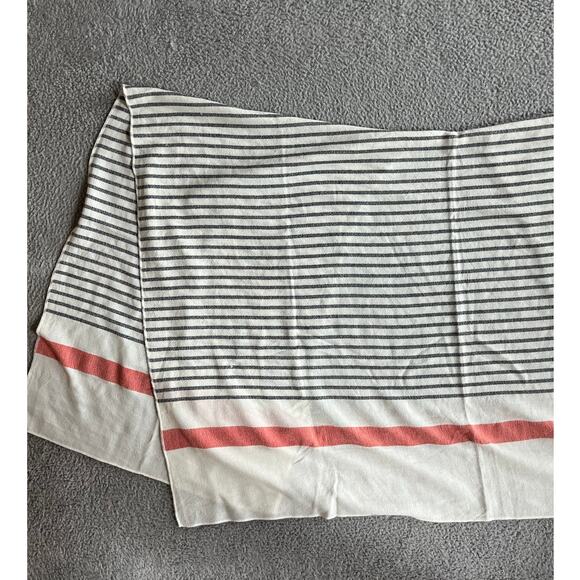 Mer Sea Shawl Wrap Sweater Striped Oversized Open Boho Beach White Gray - Picture 7 of 16